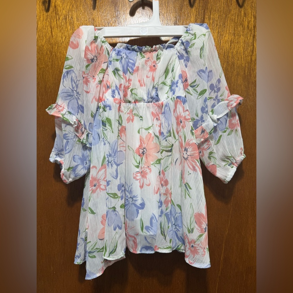 Rare Editions floral dress for two-year-old girls